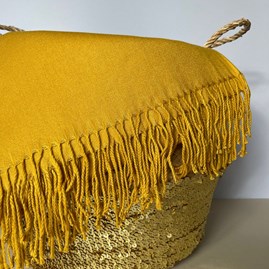 Super Soft Plain Pashmina Tassel Scarf in Mustard