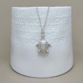 Personalised Turtle Charm Sterling Silver Necklace Personalised Turtle Charm Sterling Silver Necklace