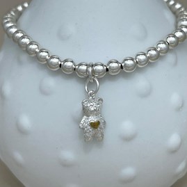 Personalised Teddy Bear Charm Bead Bracelet Personalised Teddy Bear Charm Bead Bracelet