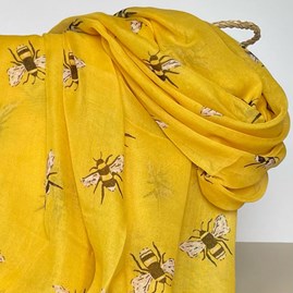 Bees Scarf in Yellow