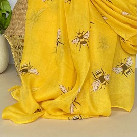 Bees Scarf in Yellow