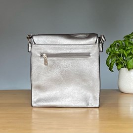 Cross Body Bag With Tassel in Silver Grey Cross Body Bag With Tassel in Silver Grey