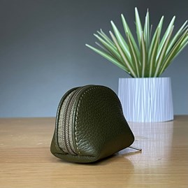 Leather Coin Purse in Olive Green Leather Coin Purse in Olive Green