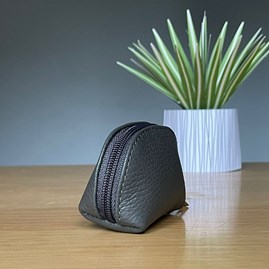 Leather Coin Purse in Charcoal Leather Coin Purse in Charcoal