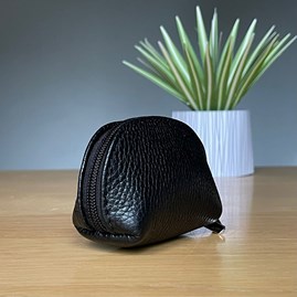 Leather Coin Purse in Black Leather Coin Purse in Black