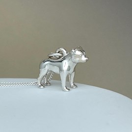Personalised Staffordshire Bull Terrier Sterling Silver Necklace Personalised Staffordshire Bull Terrier Sterling Silver Necklace
