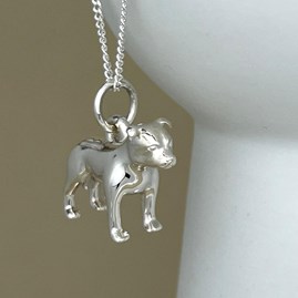 Personalised Staffordshire Bull Terrier Sterling Silver Necklace Personalised Staffordshire Bull Terrier Sterling Silver Necklace