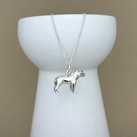 Personalised Staffordshire Bull Terrier Sterling Silver Necklace Personalised Staffordshire Bull Terrier Sterling Silver Necklace