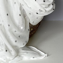 White Scarf With Metallic Stars White Scarf With Metallic Stars