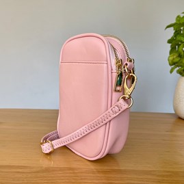 Cross Body Double Zip Bag in Pink Cross Body Double Zip Bag in Pink