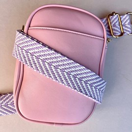 Cross Body Double Zip Bag in Pink Cross Body Double Zip Bag in Pink