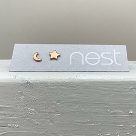 Star And Moon Stud Earrings Star And Moon Stud Earrings