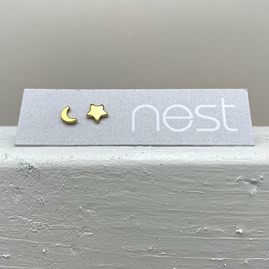 Star And Moon Stud Earrings Star And Moon Stud Earrings