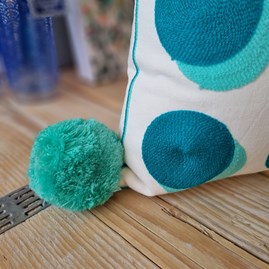 Letterpop Spots Embroidered Teal & Mint Cushion Letterpop Spots Embroidered Teal & Mint Cushion