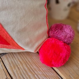 What a Star Embroidered Cushion in Pinks What a Star Embroidered Cushion in Pinks