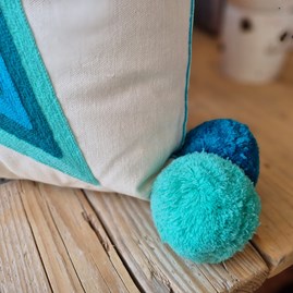 What a Star Embroidered Mint & Teal Cushion What a Star Embroidered Mint & Teal Cushion