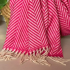 Herringbone Scarf in Hot Pink