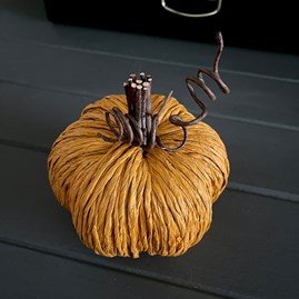 Handmade Orange Straw Pumpkin with Decorative Stalk Handmade Orange Straw Pumpkin with Decorative Stalk
