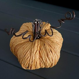 Handmade Straw Pumpkin with Decorative Stalk Handmade Straw Pumpkin with Decorative Stalk