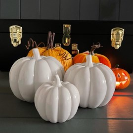 White Gloss Ceramic Pumpkin White Gloss Ceramic Pumpkin