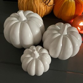 White Gloss Ceramic Pumpkin White Gloss Ceramic Pumpkin