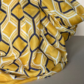 Hexagon Print Scarf in Yellow Hexagon Print Scarf in Yellow