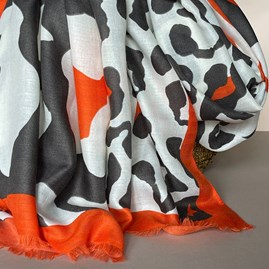 Leopard Print Splodge Scarf in Charcoal Leopard Print Splodge Scarf in Charcoal