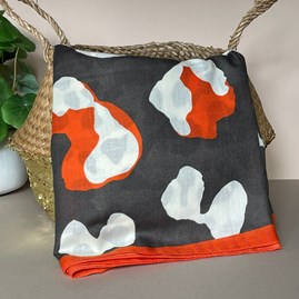Leopard Print Splodge Scarf in Charcoal Leopard Print Splodge Scarf in Charcoal