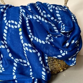 Rope & Anchor Print Scarf in Navy Blue Rope & Anchor Print Scarf in Navy Blue