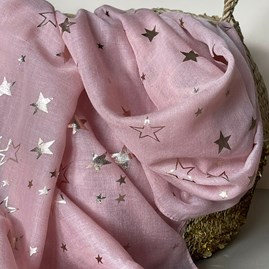 Rose Gold Sketch Stars Scarf in Pink Rose Gold Sketch Stars Scarf in Pink