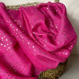 Rose Gold Metallic Dot Scarf in Fuchsia Pink Rose Gold Metallic Dot Scarf in Fuchsia Pink