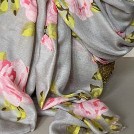 Rose Print Scarf in Beige Rose Print Scarf in Beige