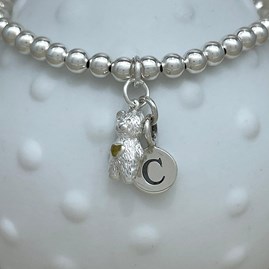 Personalised Teddy Bear Charm Bead Bracelet Personalised Teddy Bear Charm Bead Bracelet