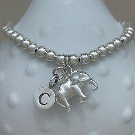 Personalised Elephant Charm Bead Bracelet Personalised Elephant Charm Bead Bracelet