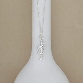 Personalised Sterling Silver Treble Clef Charm Necklace Personalised Sterling Silver Treble Clef Charm Necklace