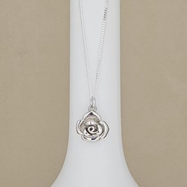 Personalised Sterling Silver Rose Charm Necklace Personalised Sterling Silver Rose Charm Necklace