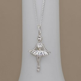 Personalised Children's Sterling Silver Ballerina Charm Necklace Personalised Children's Sterling Silver Ballerina Charm Necklace