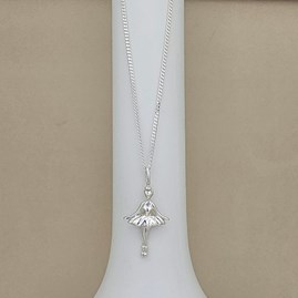 Personalised Children's Sterling Silver Ballerina Charm Necklace Personalised Children's Sterling Silver Ballerina Charm Necklace