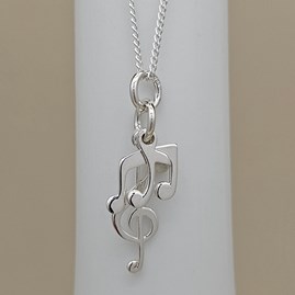 Sterling Silver Music Charms Necklace Sterling Silver Music Charms Necklace