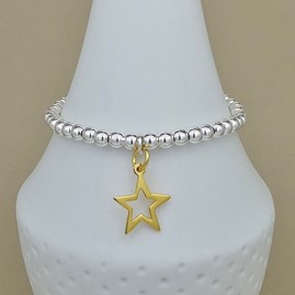 Personalised Bead Bracelet with Gold Plated Star Personalised Bead Bracelet with Gold Plated Star