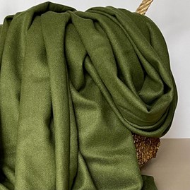 Super Soft Plain Pashmina Tassel Scarf in Army Green