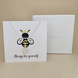 Boxed 'Bee Yourself' Star Necklace Card Boxed 'Bee Yourself' Star Necklace Card