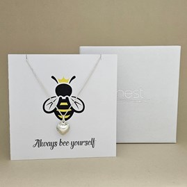 Boxed 'Bee Yourself' Heart Necklace Card Boxed 'Bee Yourself' Heart Necklace Card
