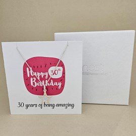 Boxed 30th Birthday Star Necklace Card Boxed 30th Birthday Star Necklace Card
