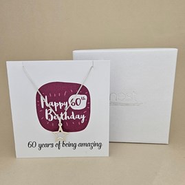 Boxed 60th Birthday Star Necklace Card Boxed 60th Birthday Star Necklace Card