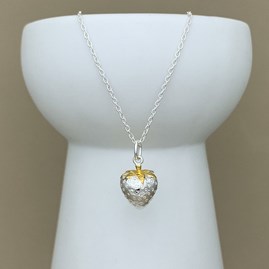 Personalised Strawberry Charm Sterling Silver Necklace Personalised Strawberry Charm Sterling Silver Necklace