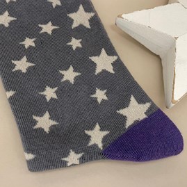 Men's Bamboo Stars Socks In Grey Men's Bamboo Stars Socks In Grey