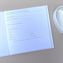 Bambino Linen Record Book & Ink Pad - Tiny Fingers Tiny Toes Bambino Linen Record Book & Ink Pad - Tiny Fingers Tiny Toes