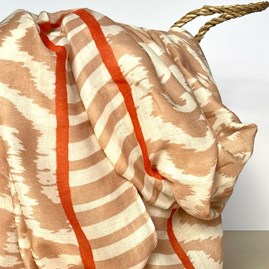 Abstract Aztec Style Print Scarf with Tassels in Light Pink Abstract Aztec Style Print Scarf with Tassels in Light Pink