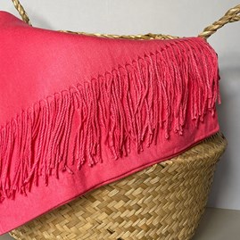 Super Soft Plain Pashmina Tassel Scarf in Candy Pink